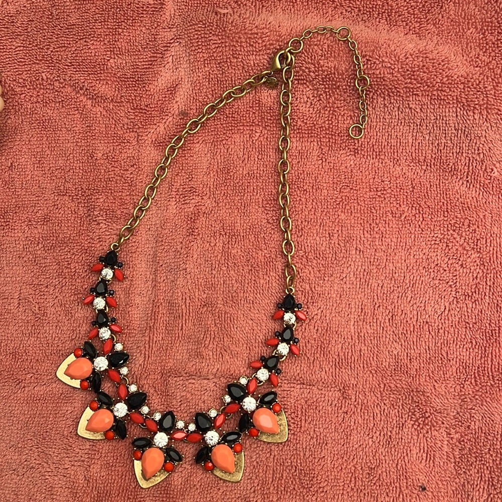 J. Crew Multi Color Faux Gem Statement Necklace